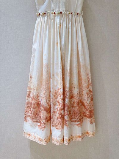 Zimmermann Midi Linen Dress in Multicolor