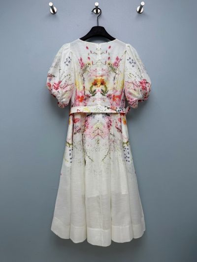 Zimmermann Puff Sleeve Floral Dress in Multicolor