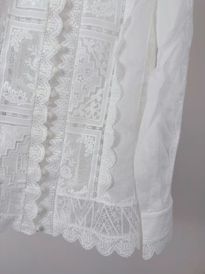 Zimmermann Stand Collar Long Sleeve Shirt in White
