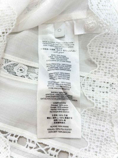 Zimmermann Stand Collar Long Sleeve Shirt in White