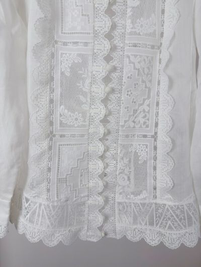 Zimmermann Stand Collar Long Sleeve Shirt in White