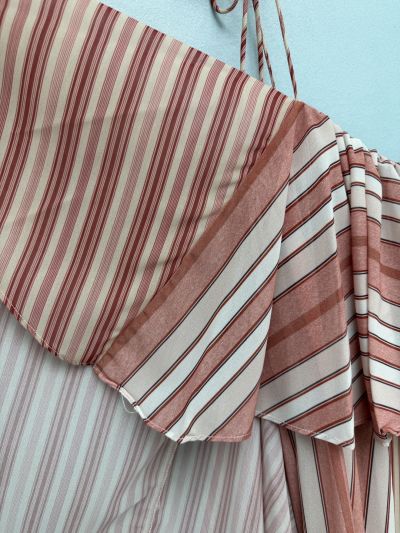 Zimmermann Striped Pleated Dress in Pink and White