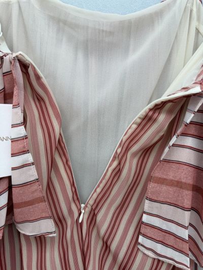 Zimmermann Striped Pleated Dress in Pink and White