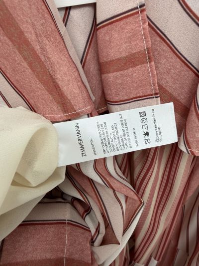 Zimmermann Striped Pleated Dress in Pink and White